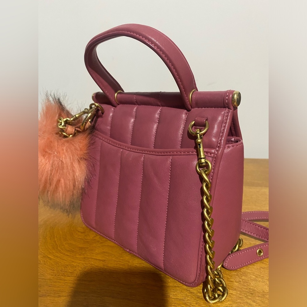 Elegant Pink Quilted Coach Mini Handbag - Picture 6 of 9